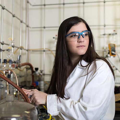 Student working in lab